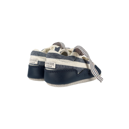 Pluksel Sneakers | Navy - Off White Striped