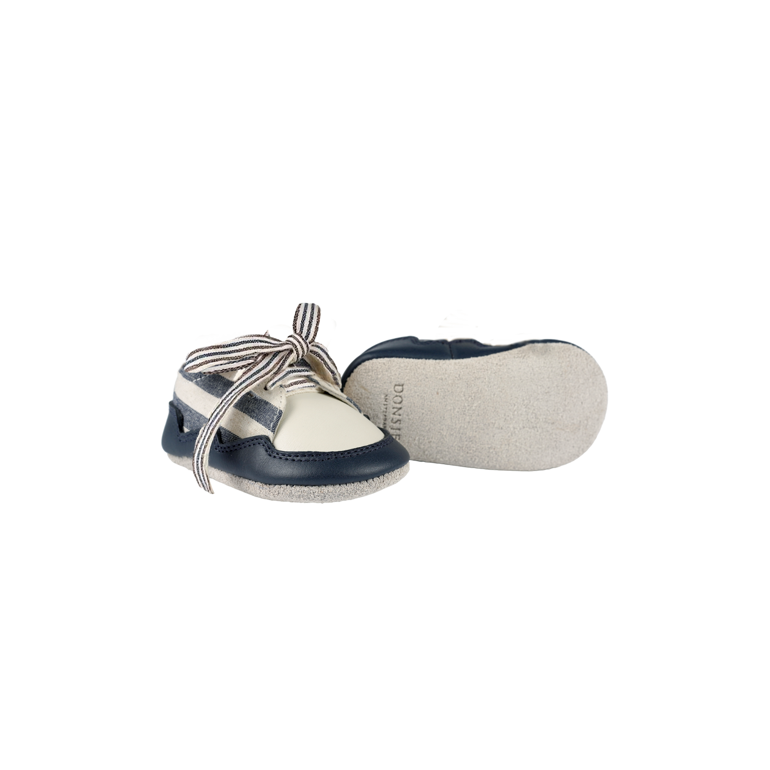 Pluksel Sneakers | Navy - Off White Striped