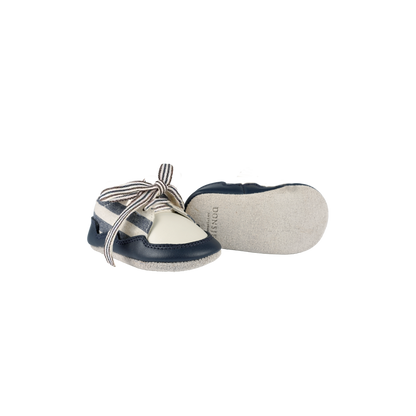 Pluksel Sneakers | Navy - Off White Striped