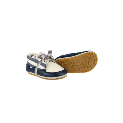 Pluksel Sneakers | Navy - Off White Striped