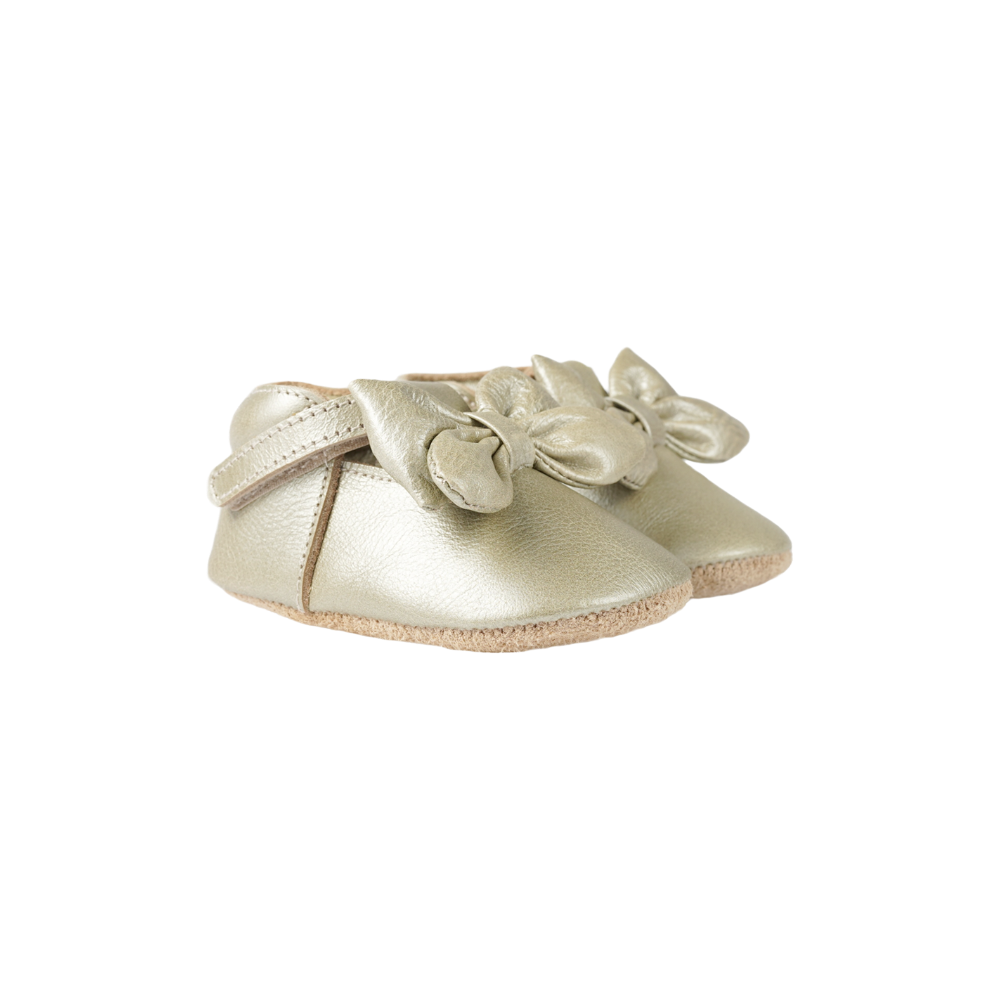 Celie Shoes | Champagne Metallic Leather