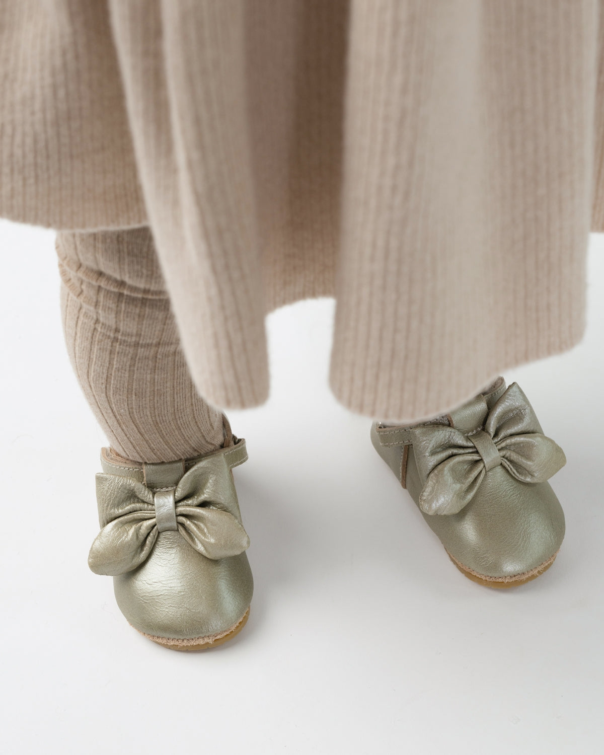 Celie Shoes | Champagne Metallic Leather