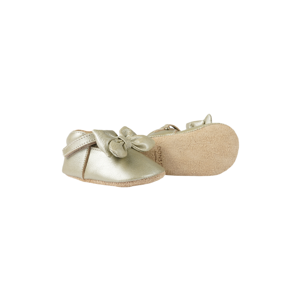 Celie Shoes | Champagne Metallic Leather