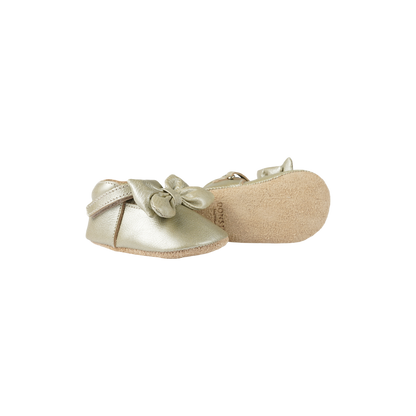 Celie Shoes | Champagne Metallic Leather