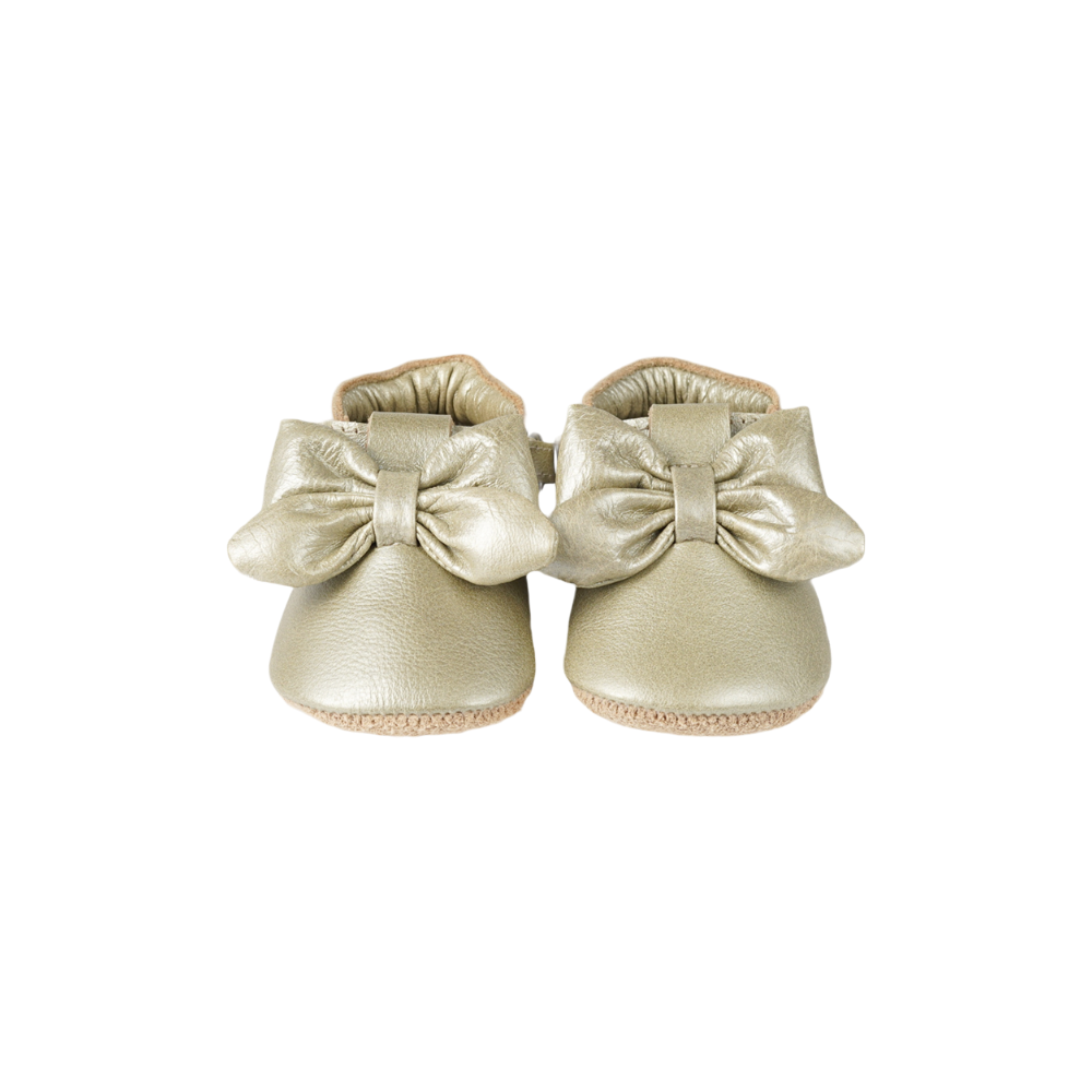 Celie Shoes | Champagne Metallic Leather