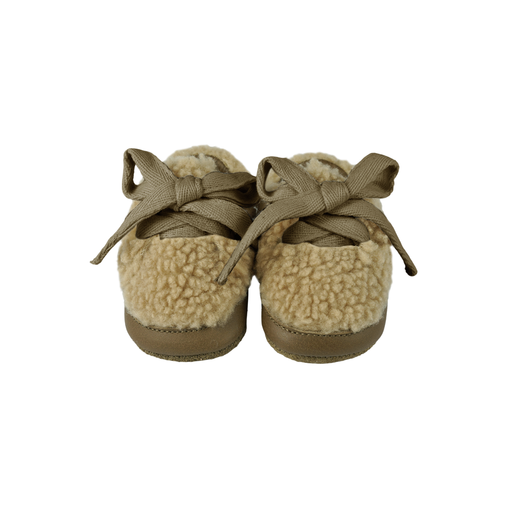Rije Sneakers | Beige Curly Faux Fur