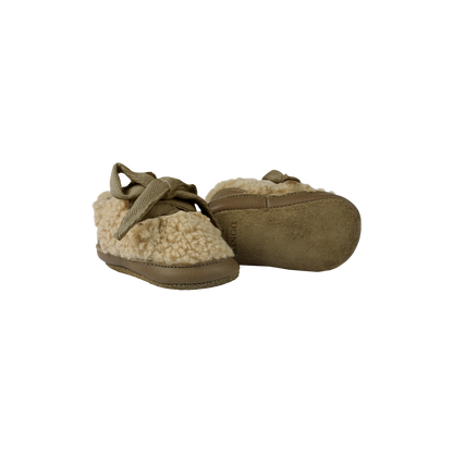 Rije Sneakers | Beige Curly Faux Fur