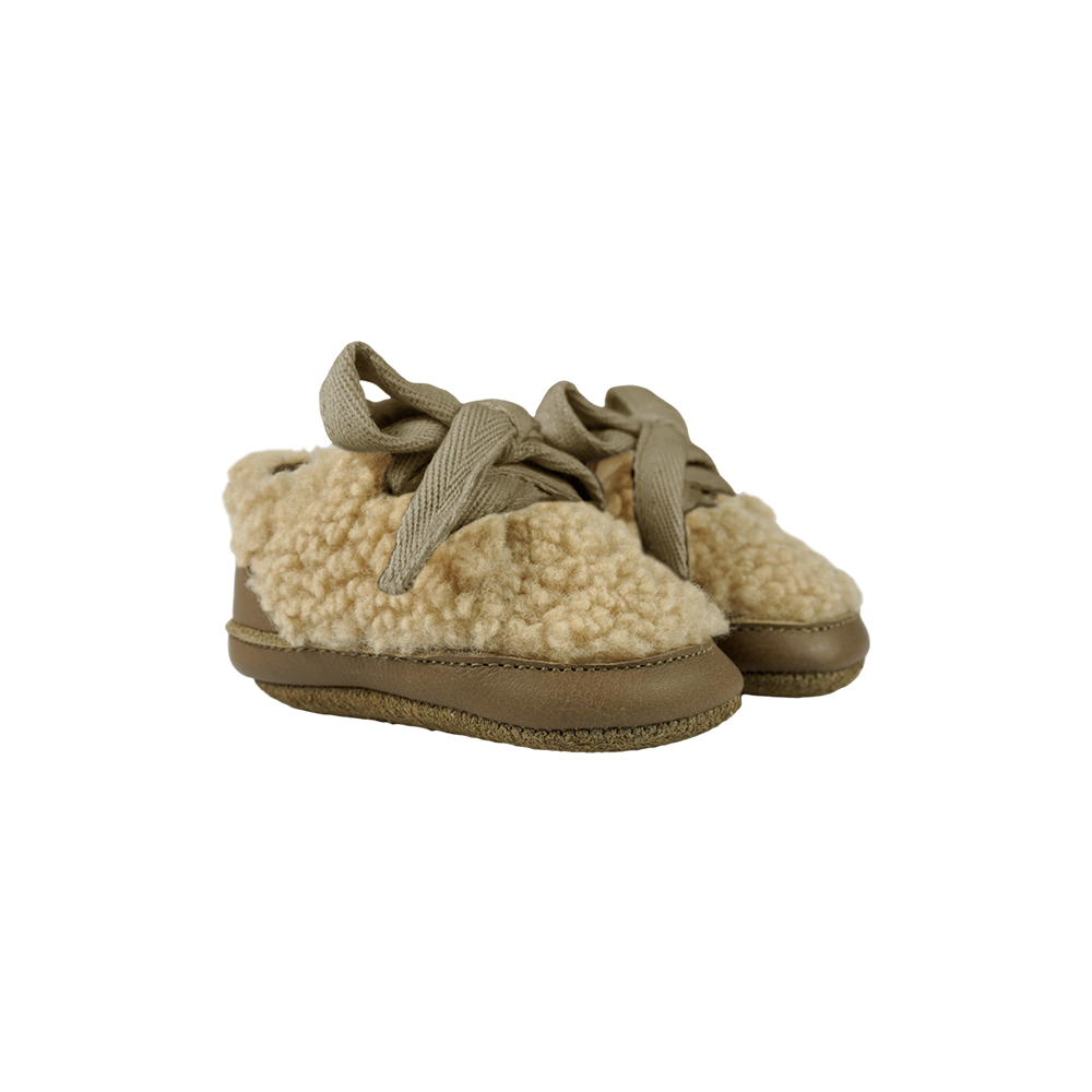 Rije Sneakers | Beige Curly Faux Fur