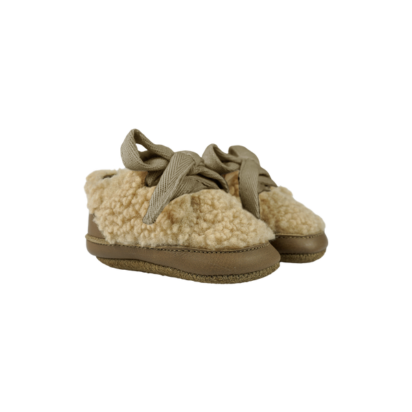 Rije Sneakers | Beige Curly Faux Fur