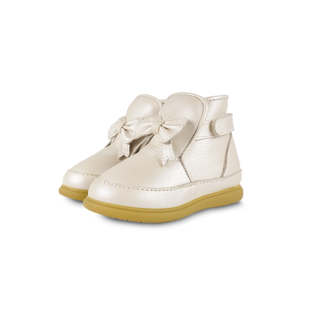 Cemilla Shoes | Off White Metallic Leather