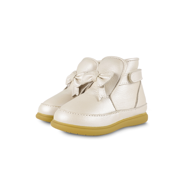 Cemilla Shoes | Off White Metallic Leather