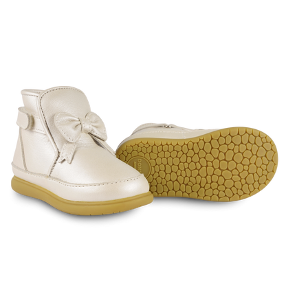 Cemilla Shoes | Off White Metallic Leather