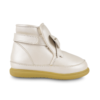 Cemilla Shoes | Off White Metallic Leather