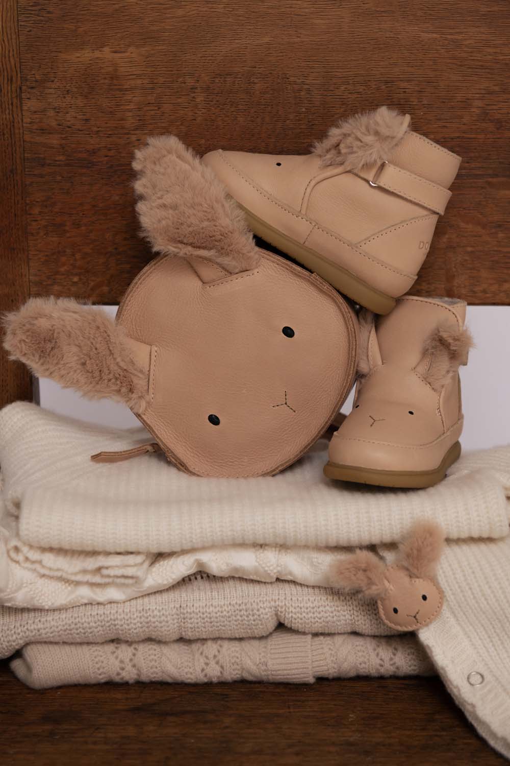 Dubu Exclusive Shoes | Fluffy Bunny | Light Rust Leather