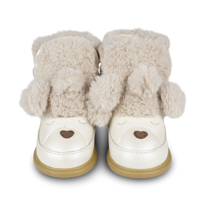 Dubu Exclusive Shoes | Poodle | Off White Metallic Leather