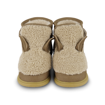 Roumi Shoes | Alpaca | Beige Curly Faux Fur