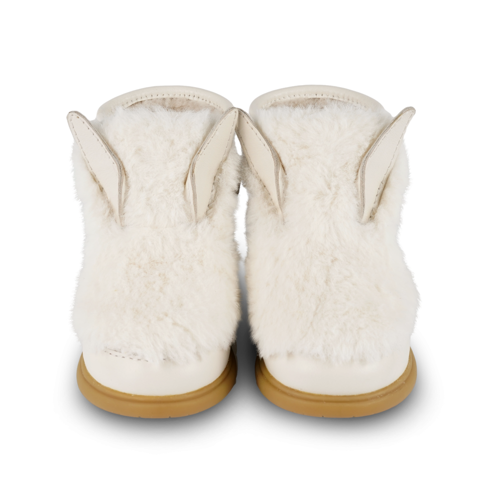 Roumi Shoes | Rabbit | Off White Soft Faux Fur