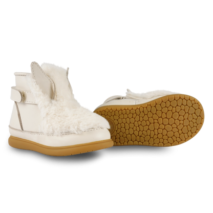 Roumi Shoes | Rabbit | Off White Soft Faux Fur