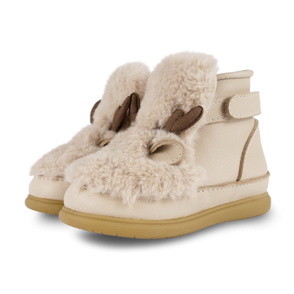 Roumi Shoes | Reindeer | Light Beige Soft Faux Fur