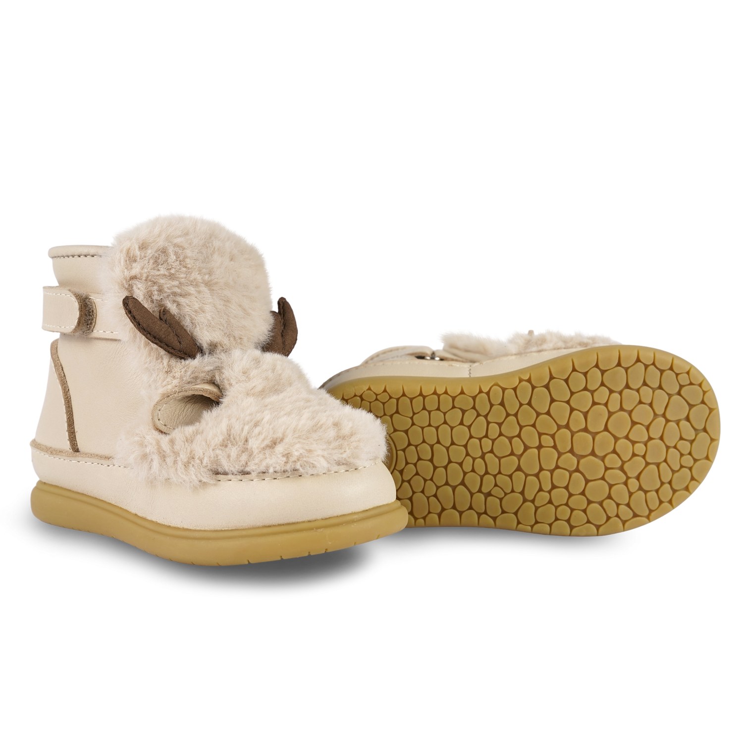 Roumi Shoes | Reindeer | Light Beige Soft Faux Fur