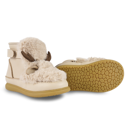 Roumi Shoes | Reindeer | Light Beige Soft Faux Fur