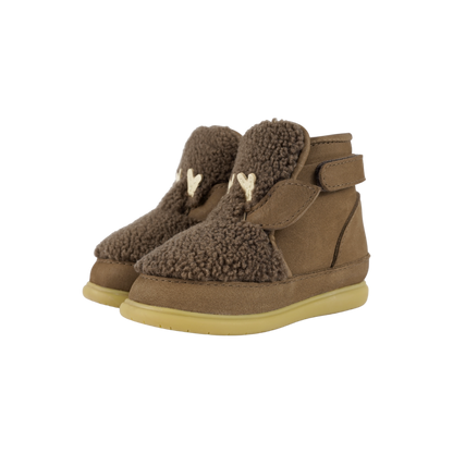 Roumi Shoes | Stag | Hazelnut Curly Faux Fur