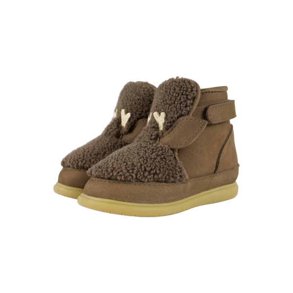 Roumi Shoes | Stag | Hazelnut Curly Faux Fur