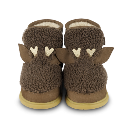 Roumi Shoes | Stag | Hazelnut Curly Faux Fur