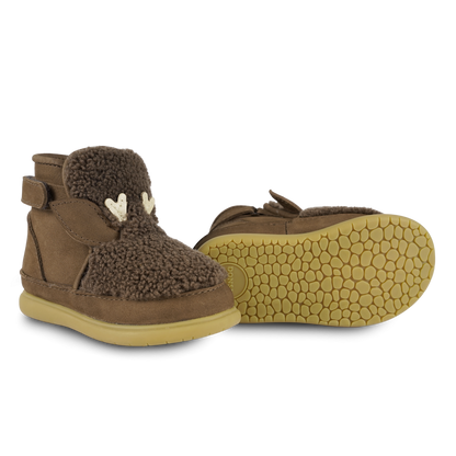 Roumi Shoes | Stag | Hazelnut Curly Faux Fur