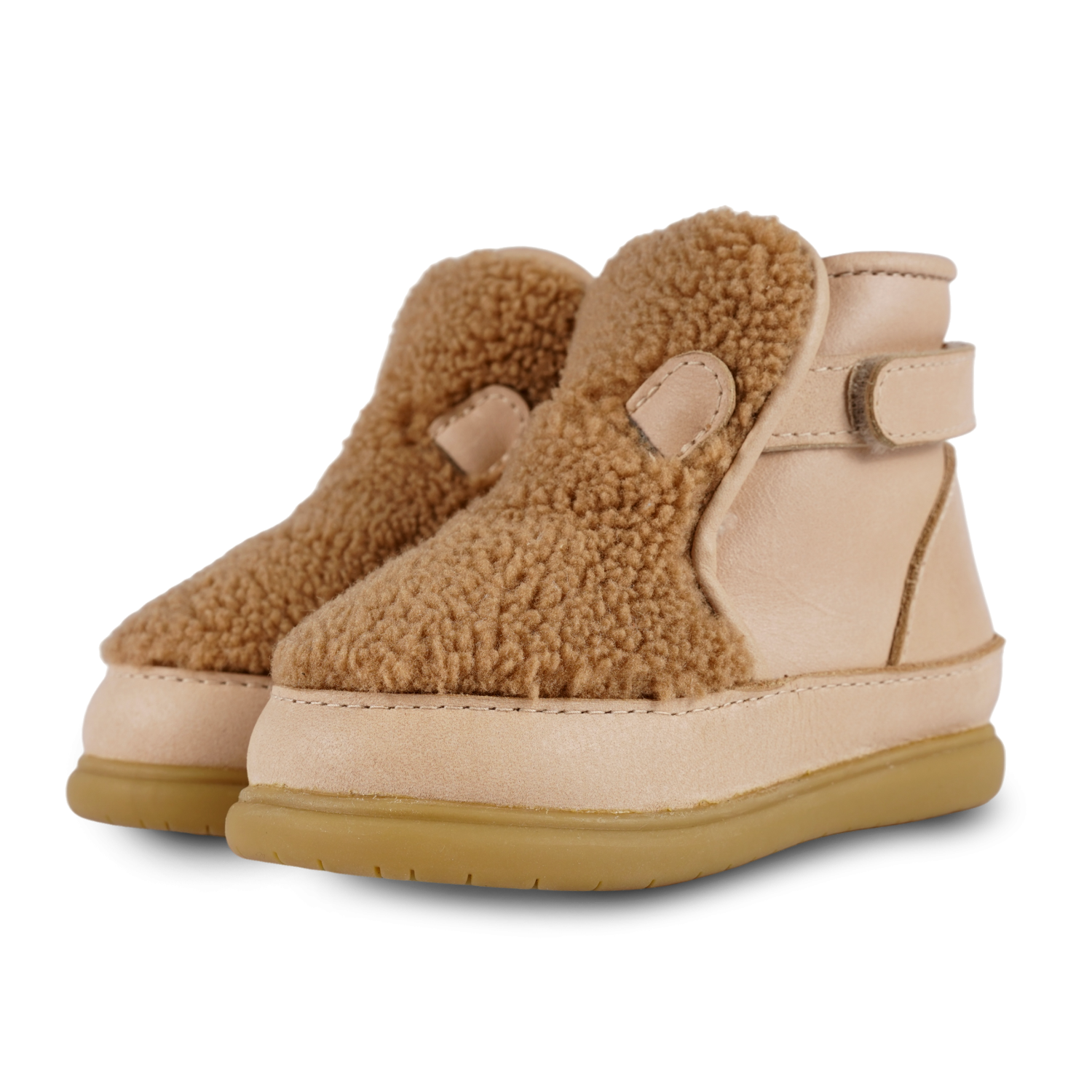 Roumi Shoes | Teddy Bear | Light Maple Curly Faux Fur