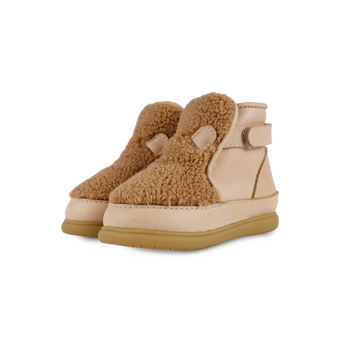 Roumi Shoes | Teddy Bear | Light Maple Curly Faux Fur