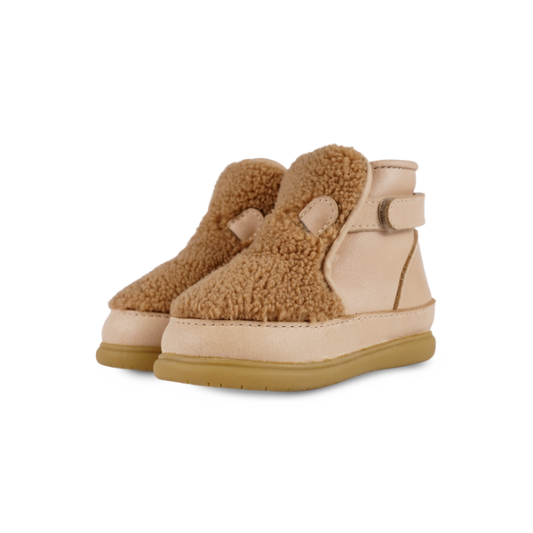 Roumi Shoes | Teddy Bear | Light Maple Curly Faux Fur