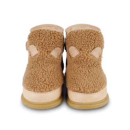 Roumi Shoes | Teddy Bear | Light Maple Curly Faux Fur