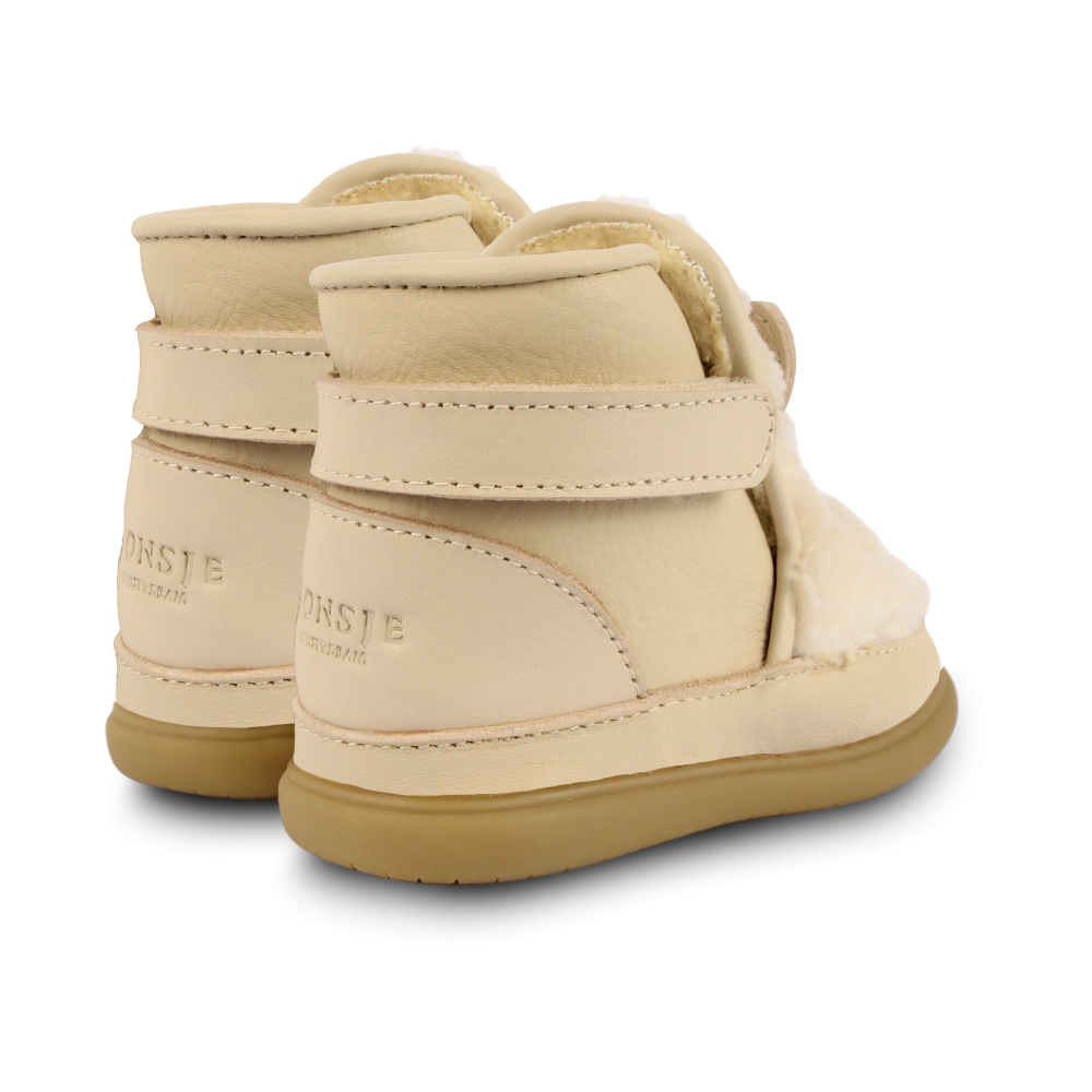 Roumi Shoes | Polar Bear | Off White Curly Faux Fur