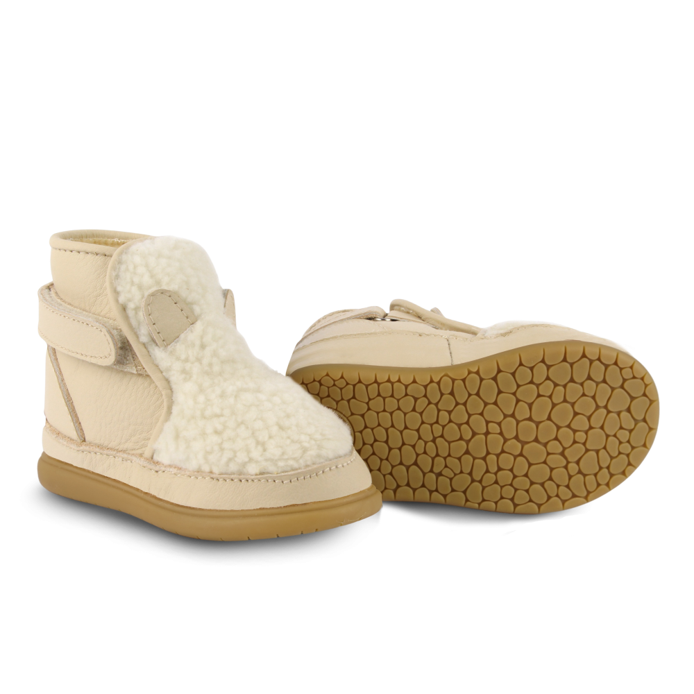 Roumi Shoes | Polar Bear | Off White Curly Faux Fur