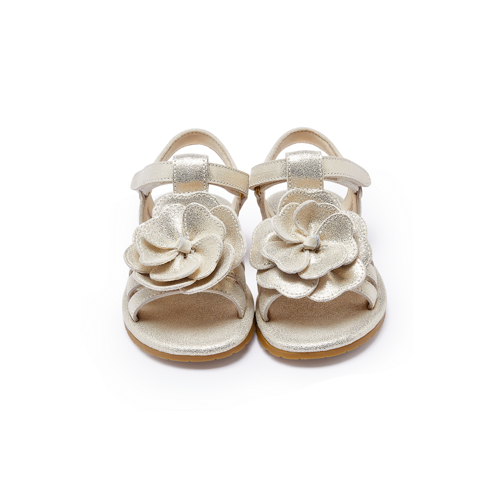 Jiles Fields Sandals | Shimmer Buttercup | Silver Metallic Leather