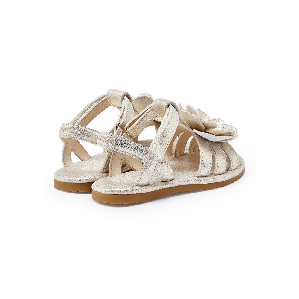 Jiles Fields Sandals | Shimmer Buttercup | Silver Metallic Leather