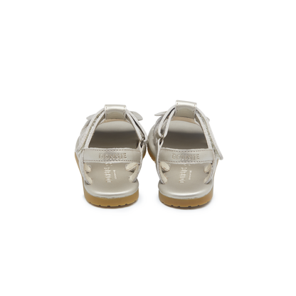 Jiles Sky Sandals | Golden Beetle | Silver Metallic Leather