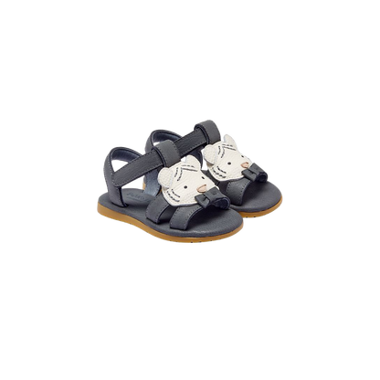 Mhalo Sandals | Festive White Tiger | Petrol Leather