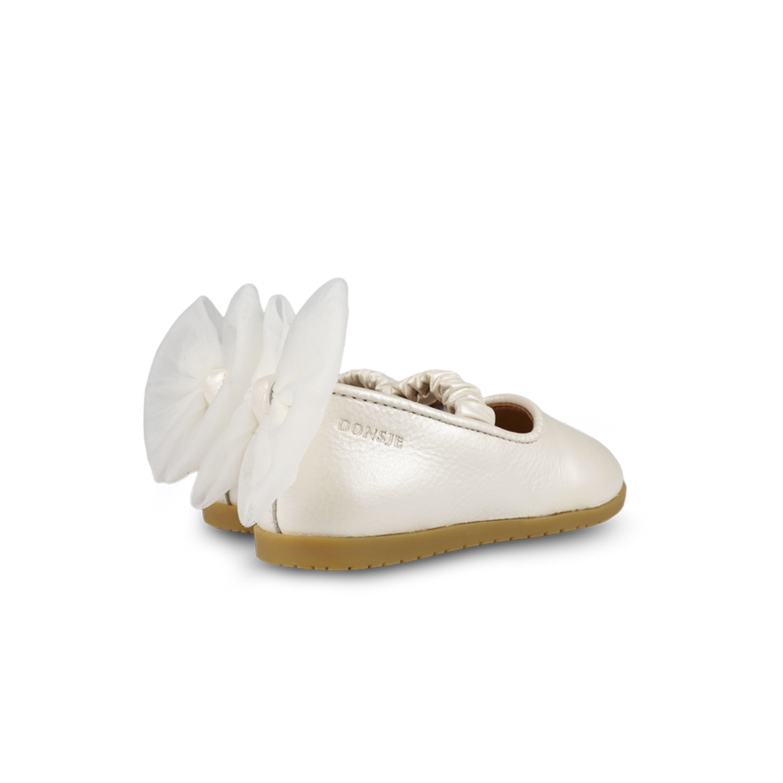 Taatie Ballerinas | Off White Metallic Leather