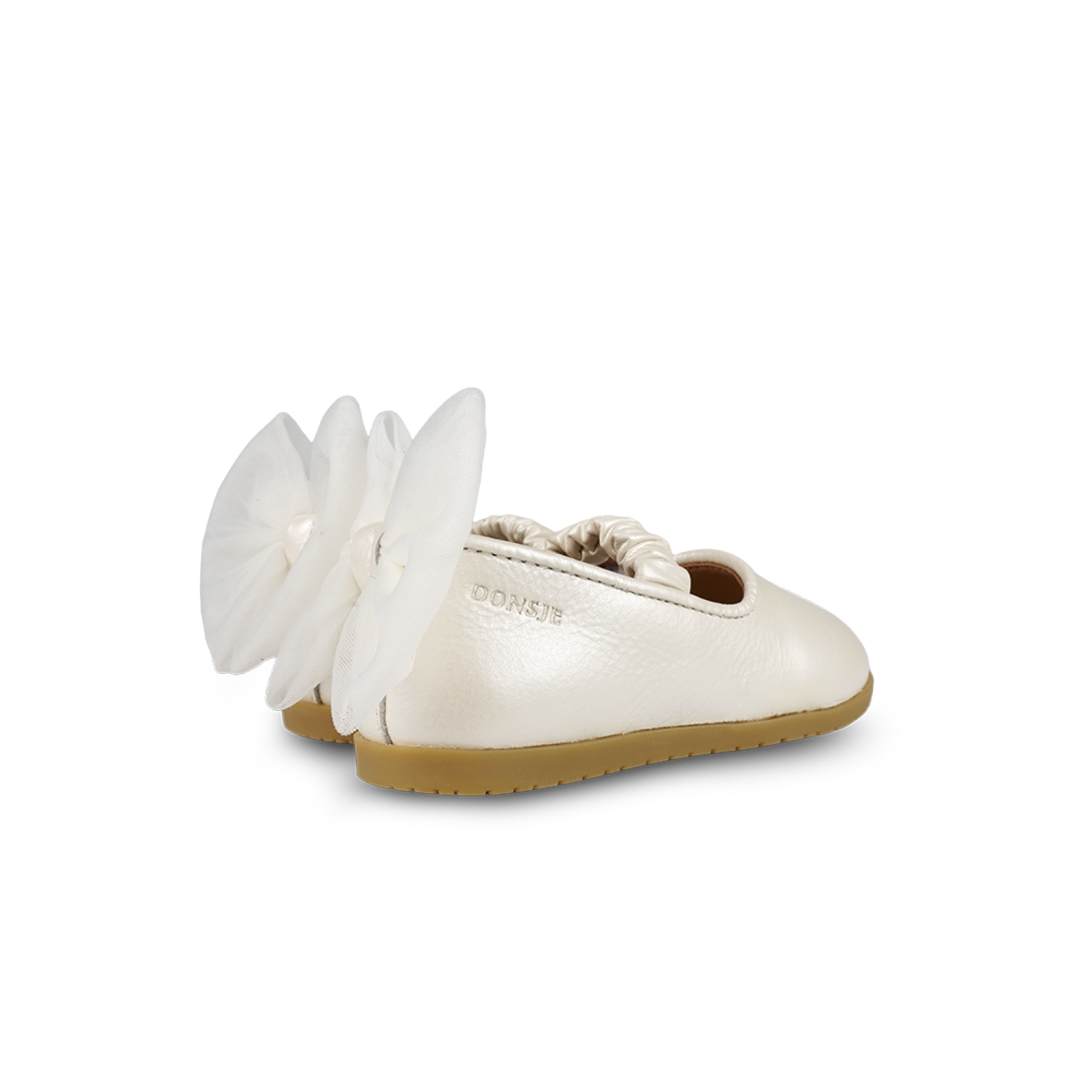 Taatie Ballerinas | Off White Metallic Leather