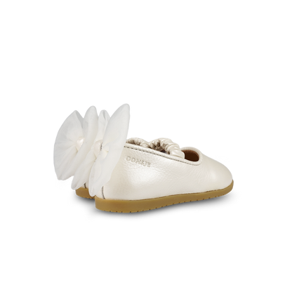 Taatie Ballerinas | Off White Metallic Leather