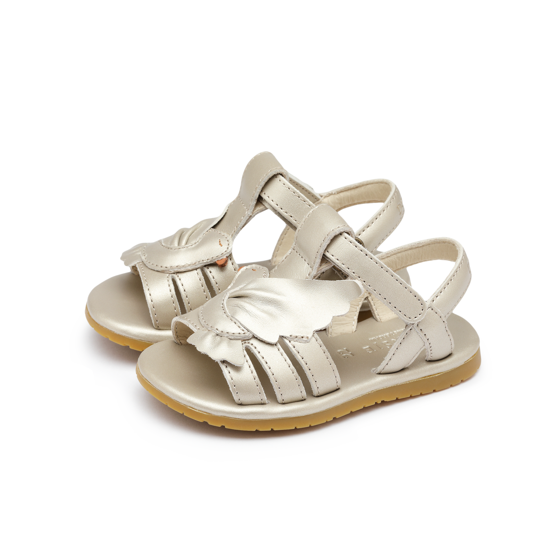 Tiyola Sandals | Dove | Off White Metallic Leather