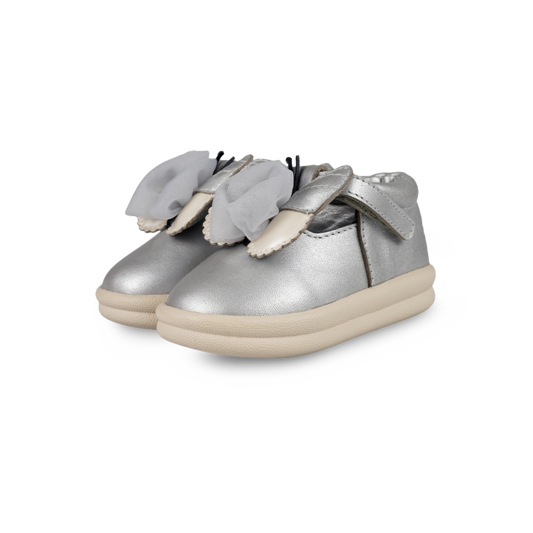 Vlindy Shoes | Silver Grey Metallic Leather