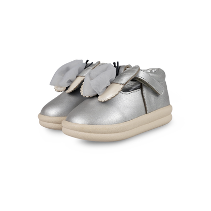 Vlindy Shoes | Silver Grey Metallic Leather