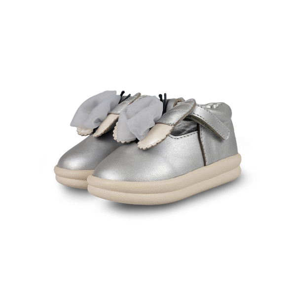 Vlindy Shoes | Silver Grey Metallic Leather