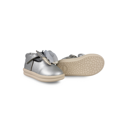 Vlindy Shoes | Silver Grey Metallic Leather