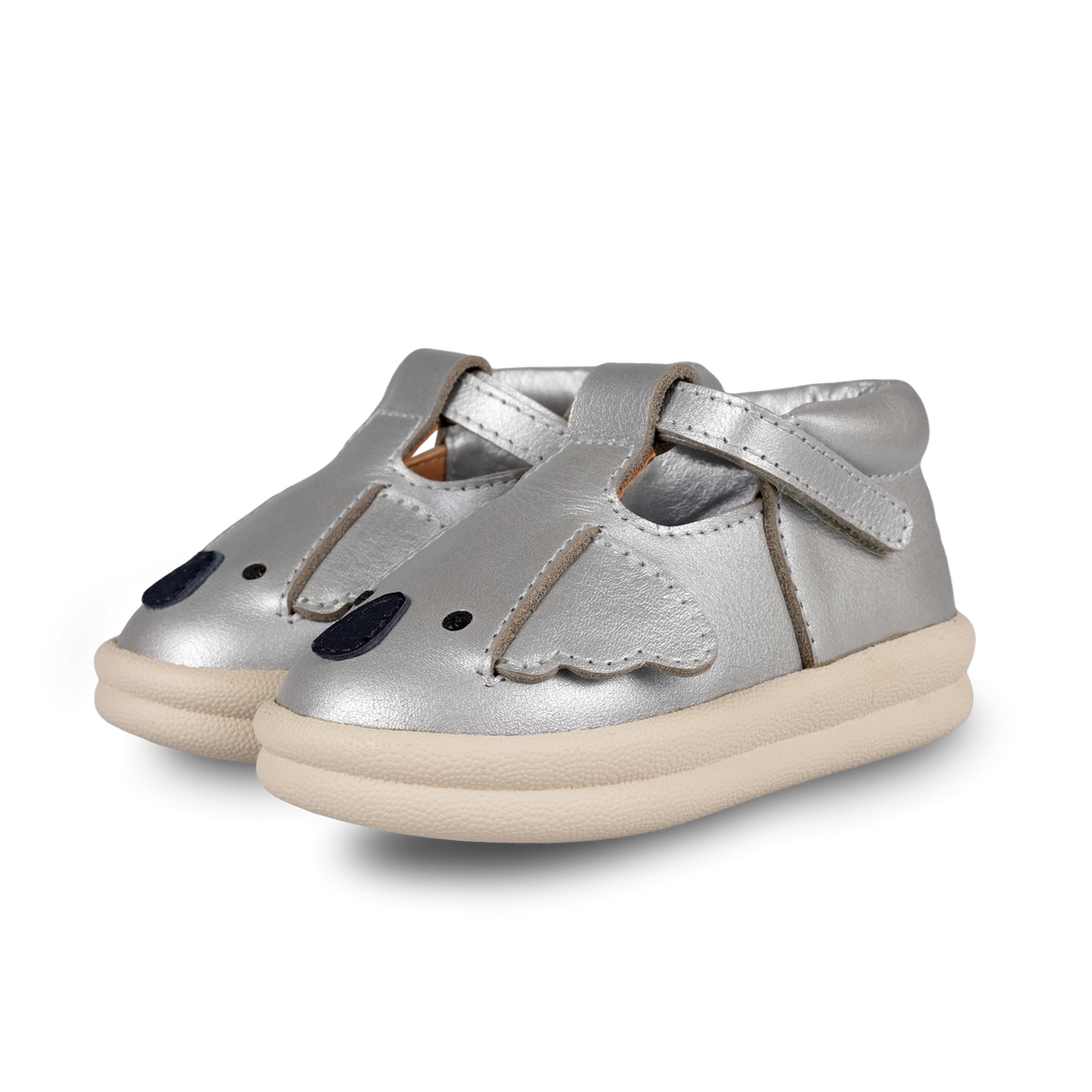 Zilpa Shoes | Koala | Silver Grey Metallic Leather