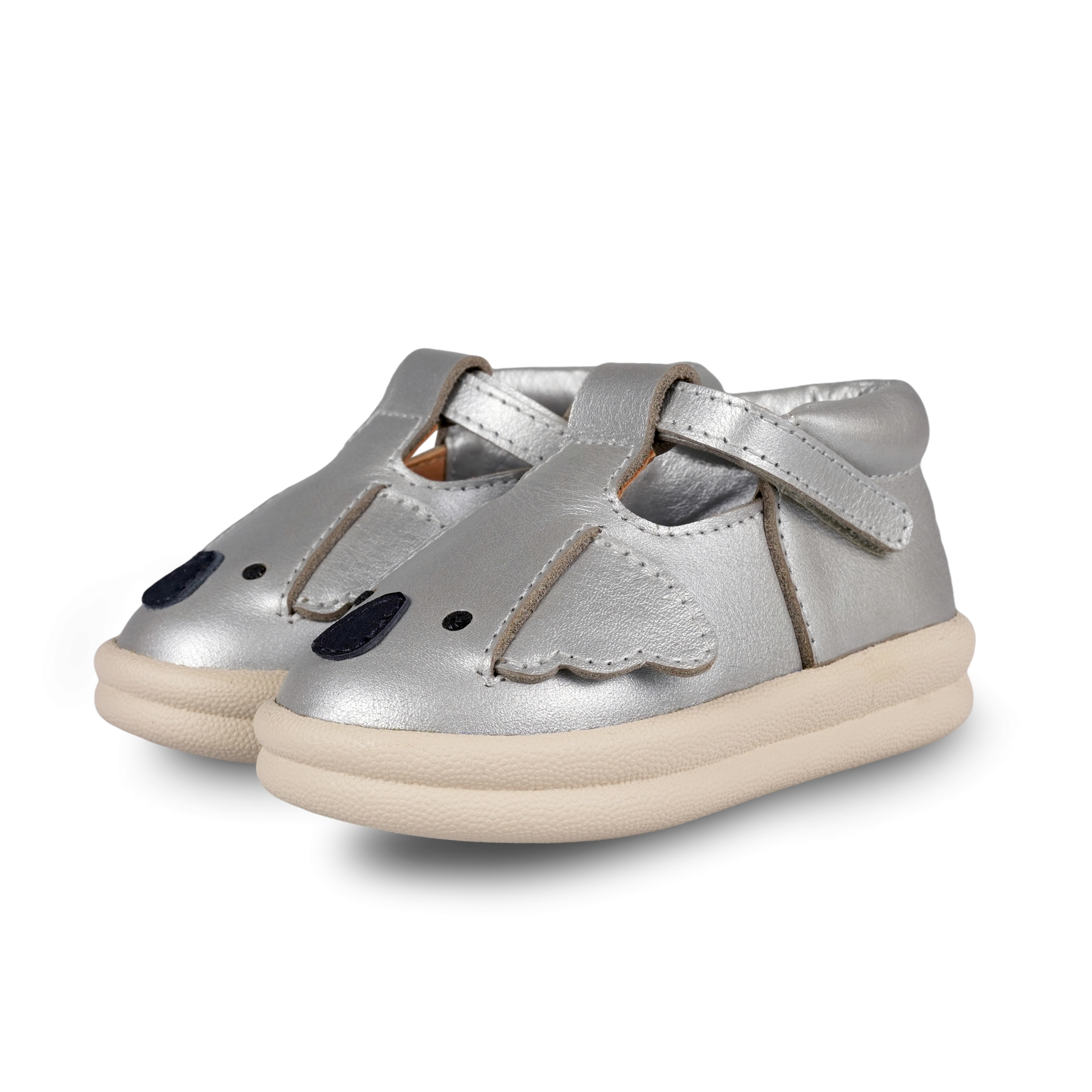 Zilpa Shoes | Koala | Silver Grey Metallic Leather