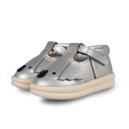 Zilpa Shoes | Koala | Silver Grey Metallic Leather